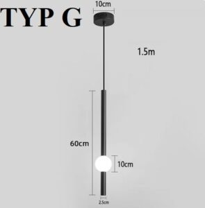 Nowoczesna Minimalistyczna Wisząca Lampa Sufitowa Orion Globe w Kolorze Złotym i Czarnym