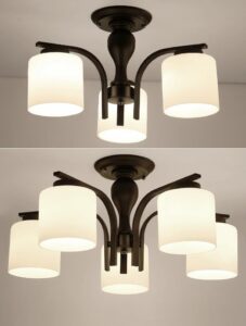 Klasyczna Rustykalna Szklana Lampa Sufitowa Matylda Boho w Kolorze Czarnym