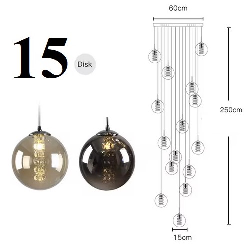 Nowoczesna Sufitowa Szklana Lampa Wisząca Estera