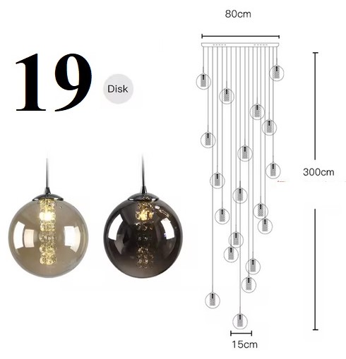 Nowoczesna Sufitowa Szklana Lampa Wisząca Estera
