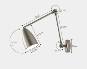 Nowoczesna Klasyczna Metalowa Lampa Ścienna Dynamo Kinkiet Regulowany w Różnych Kolorach
