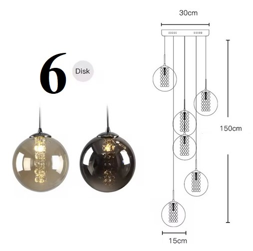 Nowoczesna Sufitowa Szklana Lampa Wisząca Estera