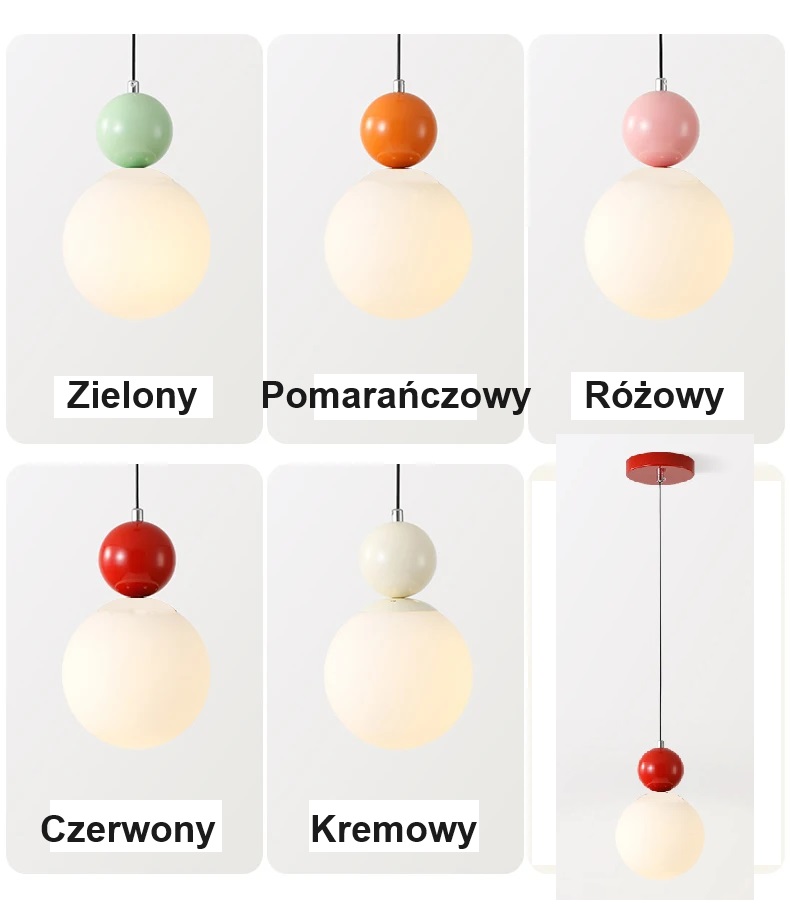 Nowoczesna Sufitowa Szklana Lampa Wisząca Bala