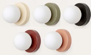 Nowoczesna Klasyczna Metalowa Lampa Ścienna Macarons Kinkiet z Akrylową Kulą w Różnych Kolorach