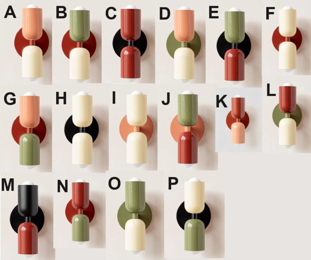 Nowoczesna Klasyczna Metalowa Lampa Ścienna Caterina Kinkiet Podłużny w Różnych Kolorach