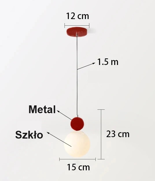 Nowoczesna Sufitowa Szklana Lampa Wisząca Bala