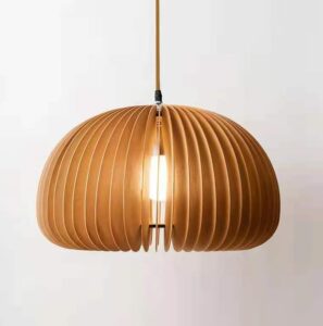 Klasyczna Rustykalna Drewniana Lampa Wisząca Volum Boho w Kolorze Jasnego Drewna 