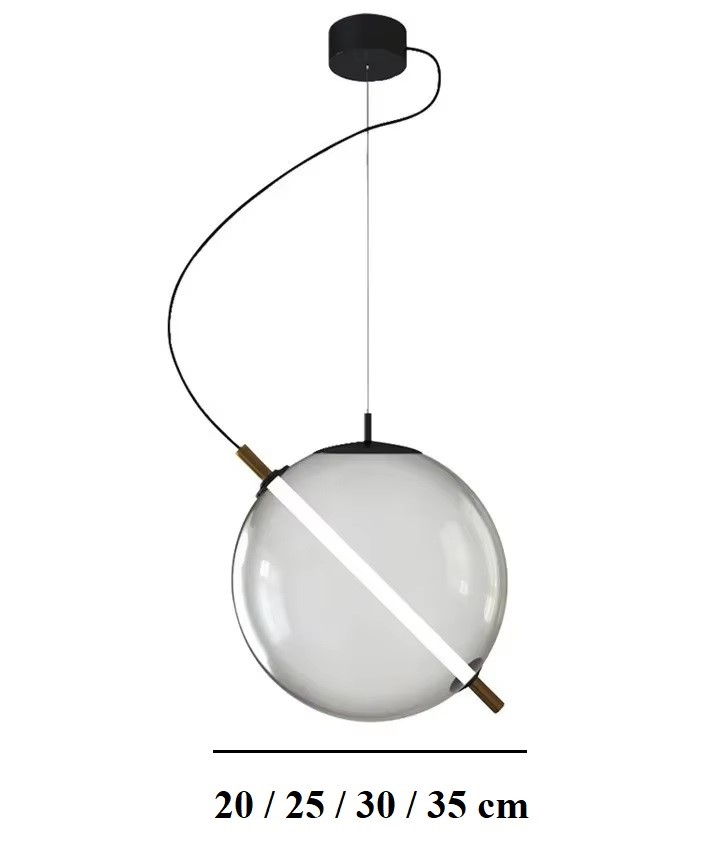 Szklana Lampa Wisząca Milano Kula