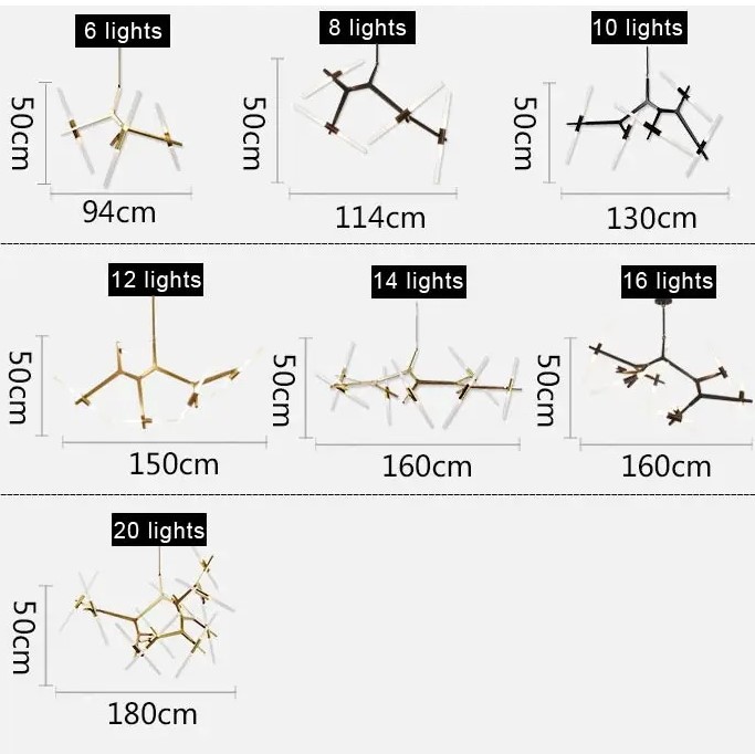 Nowoczesna Lampa Wisząca Candelabr Żyrandol