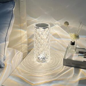 Lampa Stołowa Nocna Glamour Róża LED USB