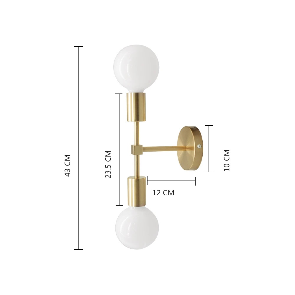 Klasyczna Lampa Ścienna Luna Kinkiet Złoty Loft - obrazek 4