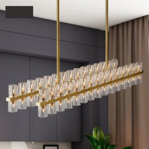 Nowoczesna Podłużna Szklana Lampa Sufitowa Carrara Żyrandol