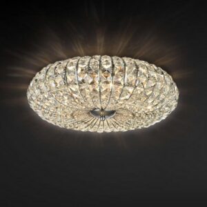 Okrągła Lampa Sufitowa Plafon Broche Glamour Nikiel