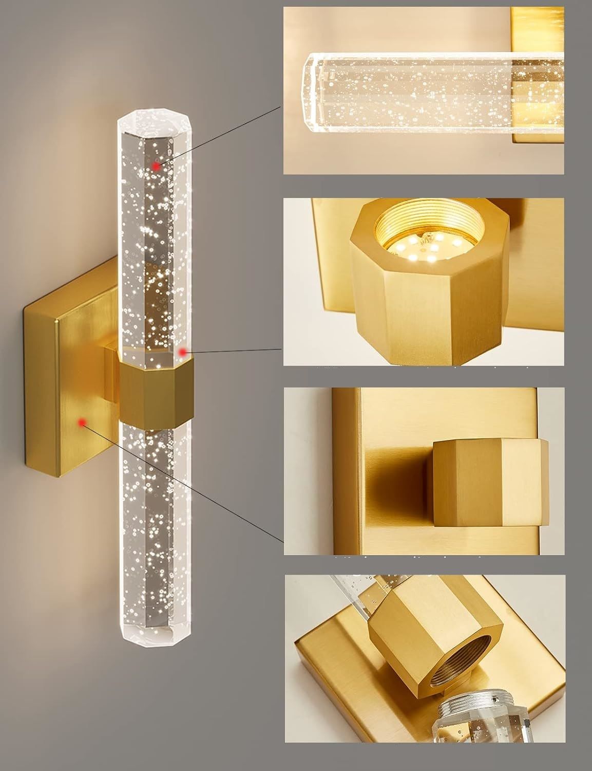 Nowoczesna Kryształowa Lampa Ścienna Essence Kinkiet Glamour - obrazek 6