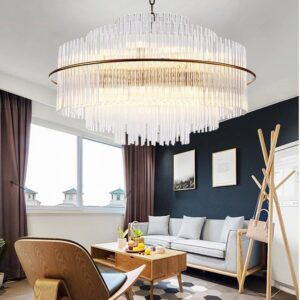 Nowoczesna Szklana Lampa Wisząca East Żyrandol Złoty