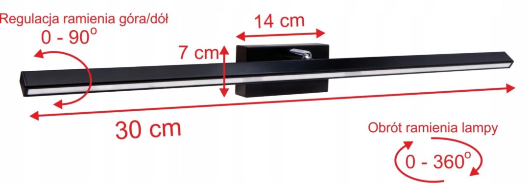 Kinkiet Łazienkowy Czarny Lampa Nad Lustro LED SMD PREMIUM 11 Kinkiet Łazienkowy Czarny Lampa Nad Lustro LED SMD PREMIUM