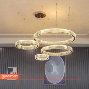 Kryształowa Lampa Wisząca Liberty Luksusowy Żyrandol Ring Wielopunktowy