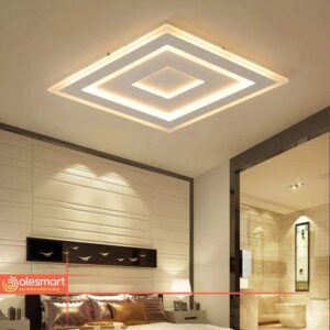 Nowoczesny Plafon Mita Kwadratowy Biały LED