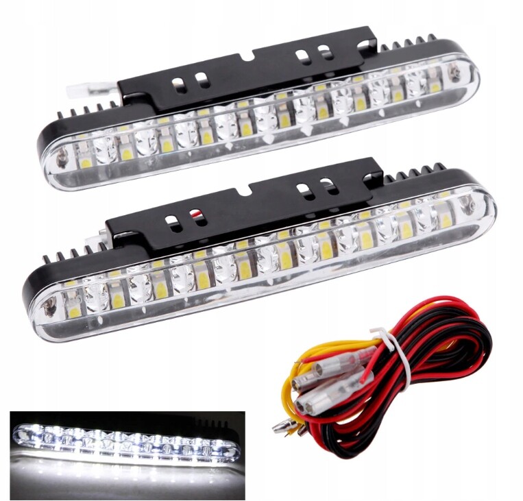 LAMPY ŚWIATŁA DO JAZDY DZIENNE LED MIJANIA 2x8LED