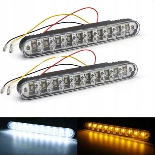 LAMPY ŚWIATŁA DO JAZDY DZIENNE LED MIJANIA 2x8LED - obrazek 3
