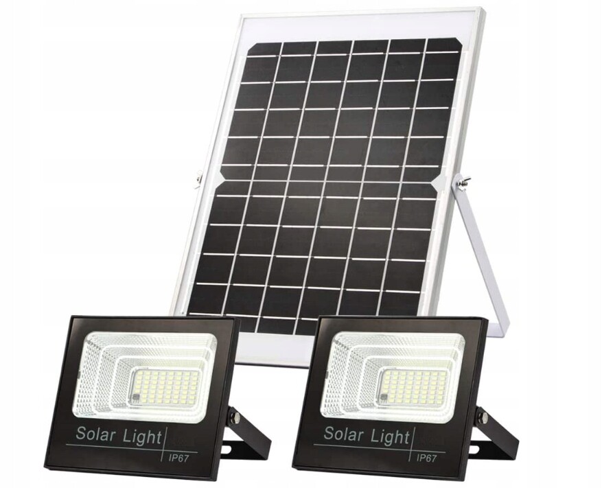 2x LAMPA HALOGEN NAŚWIETLACZ SOLARNY + PILOT - obrazek 3