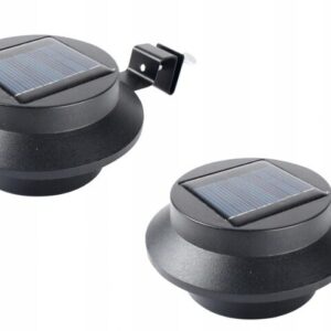 Lampy solarne zewnętrzne 2x LED NA rynnę czarne