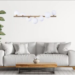 Nowoczesna Lampa Wisząca Sybilla Szklane Kule Złota