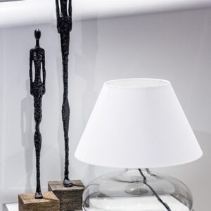 Skandynawska Lampa Stołowa Sweden Biała Szkło