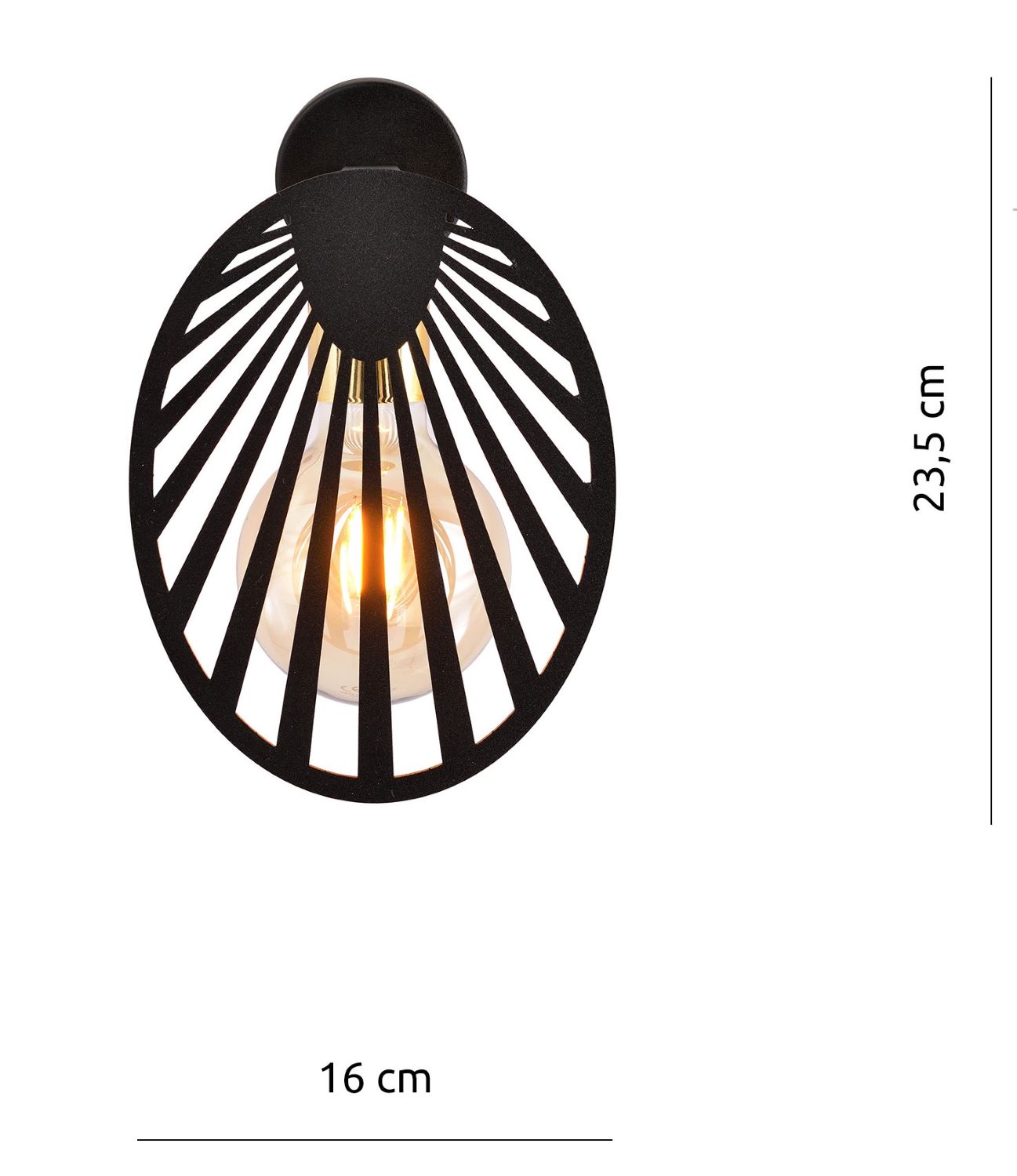 Klasyczna Lampa Ścienna Playa Kinkiet Loft Czarny - obrazek 3