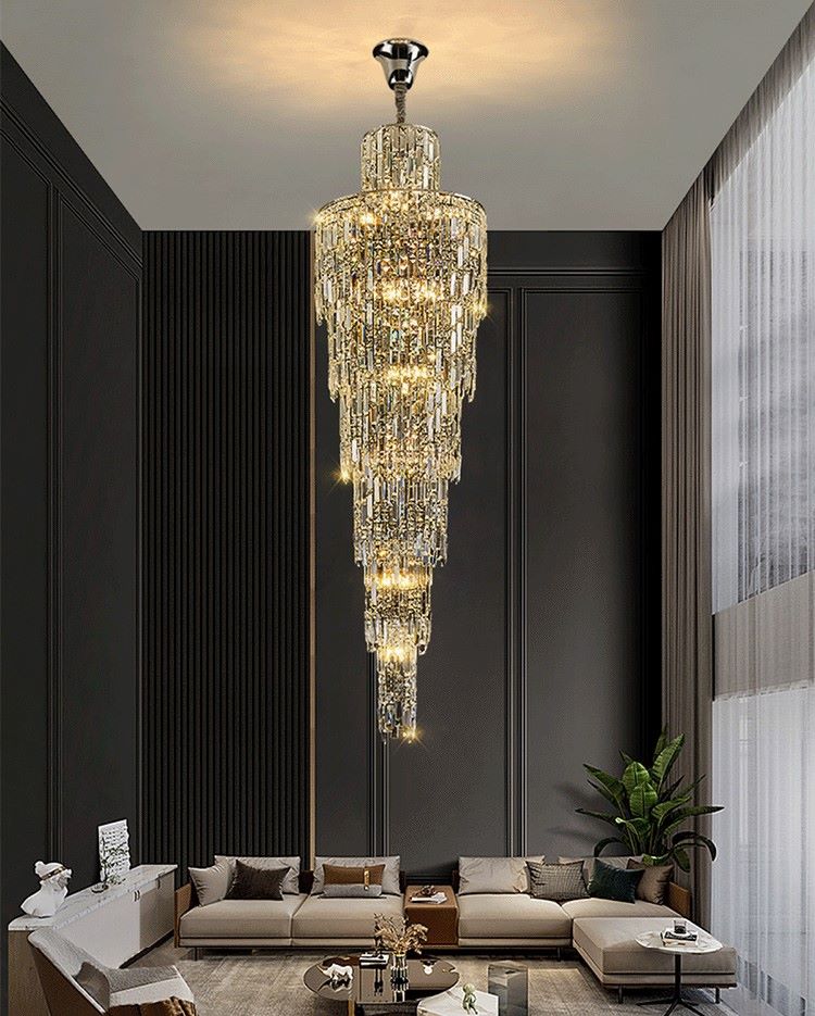 Nowoczesna Kryształowa Lampa Wisząca Luxuria Żyrandol Glamour Złoty