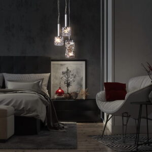 Kryształowa Lampa Wisząca Icicle Chrom LED 3000K