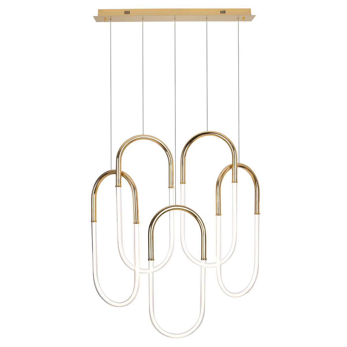 Nowoczesna Lampa Wisząca Capillary Złota LED Nad Stół - obrazek 3