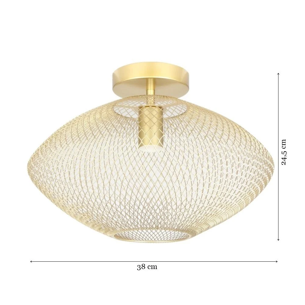 Nowoczesna Lampa Sufitowa Druciana Orion LED Złota - obrazek 2