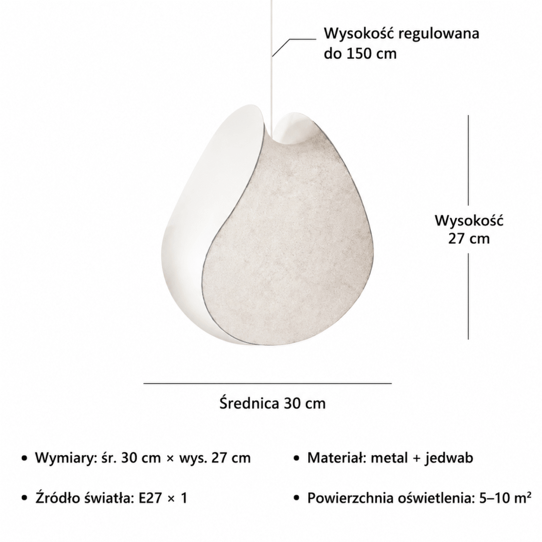 Lampa wisząca Wabi Sabi z jedwabnym abażurem 30