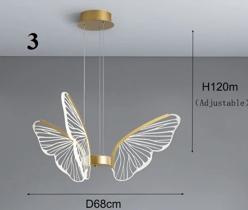 Nowoczesna Lampa Wisząca Butterfly Żyrandol Motyl - obrazek 9