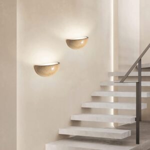 Nowoczesna Skandynawska Lampa Ścienna Plastra Kinkiet Trawertyn