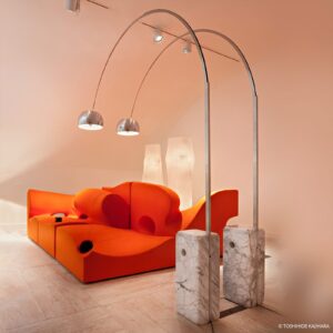 Lampa stojąca FLOS LED Arco chrom wysokość 240 cm