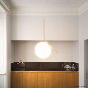 Designerska lampa wisząca FLOS IC S2 mosiądz