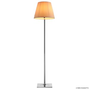 Lampa stojąca FLOS KTribe F2 z materiałowym kloszem beżowa