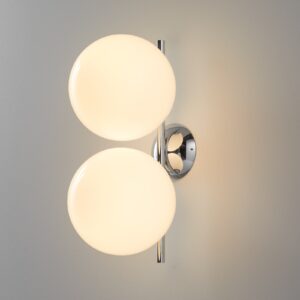 FLOS IC C/W1 Podwójny kinkiet chromowany Ø 20 cm