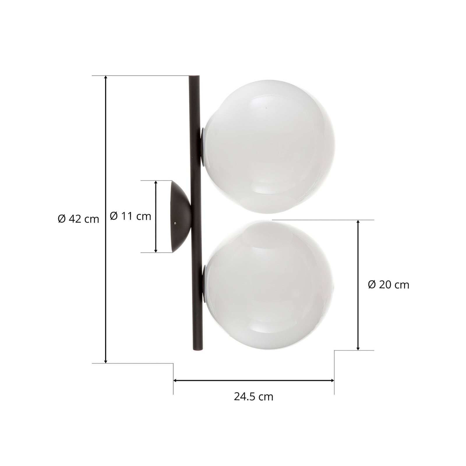 FLOS IC C/W1 Podwójny kinkiet czysty Ø 20 cm