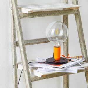 Lampa stołowa FLOS Lampadina LED pomarańczowa podstawa czarna