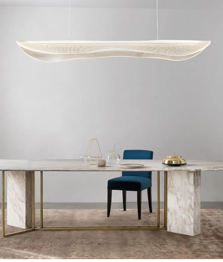 Modernistyczna Lampa Wisząca Fala Szyba Luminescencyjna - obrazek 2