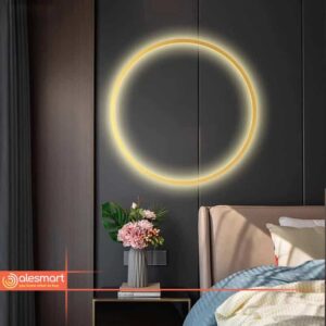 Nowoczesna Lampa Ścienna Ring LED USB Kinkiet