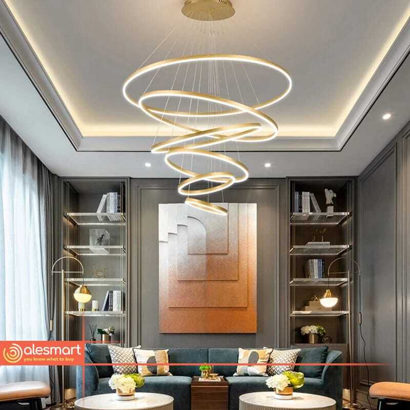 Nowoczesna Lampa Wisząca RING LED Żyrandol Punktowe Mocowanie - obrazek 7