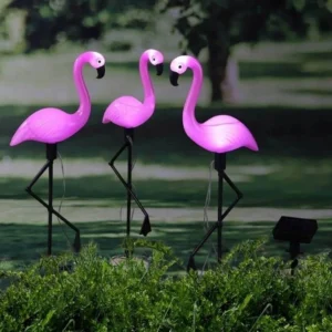 3x Lampa Ogrodowa LED Solarna Flamingi Wbijana Zewnętrzna Ozdobna IP44