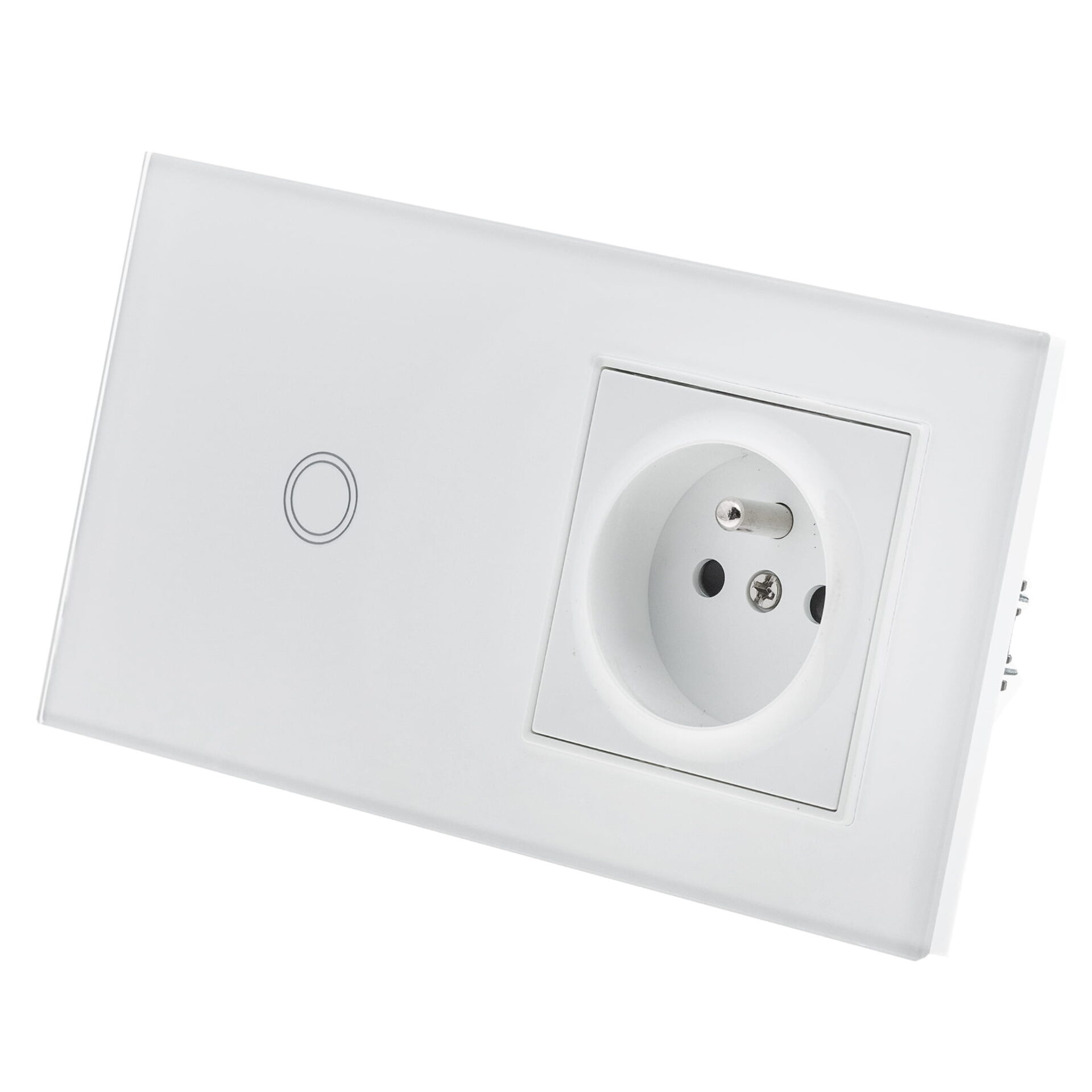 Dotykowy Szklany Włącznik Światła Gniazdo z Bolcem Pojedynczy - obrazek 2