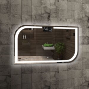 Lustro łazienkowe Meteo prostokątne bez ramy z oświetleniem LED