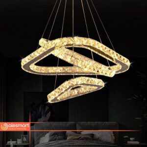 Kryształowa Lampa Wisząca Circle Żyrandol RING 25/35/49 cm Trójkąty