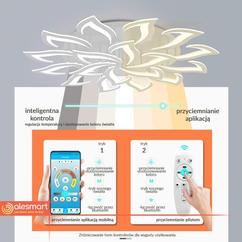 Plafon Kwiat LOTOS Lampa 18 led sufitowy bluetooth Pilot - obrazek 2